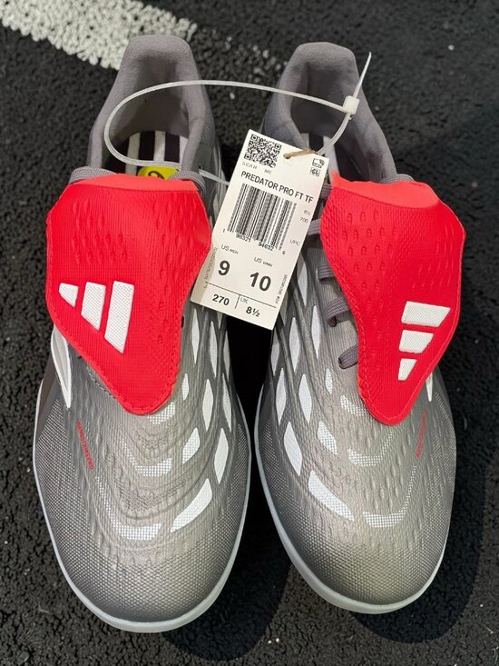 adidas Predator Pro FoldOver Tongue Turf Soccer Cleats Mens Grey, Red Size 9 main image 4